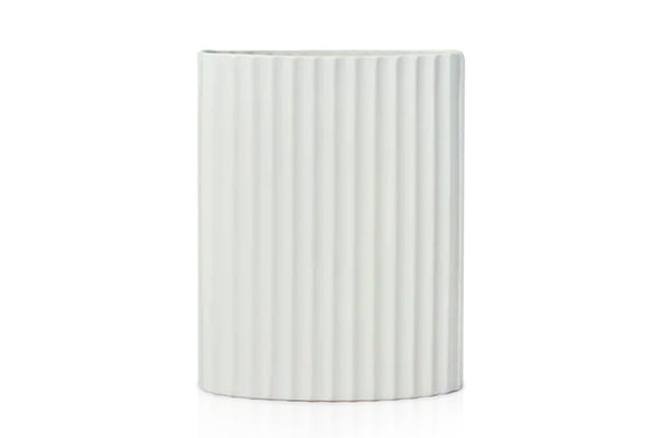 Marmoset Found Ribbed Small White Vase - The It Kit